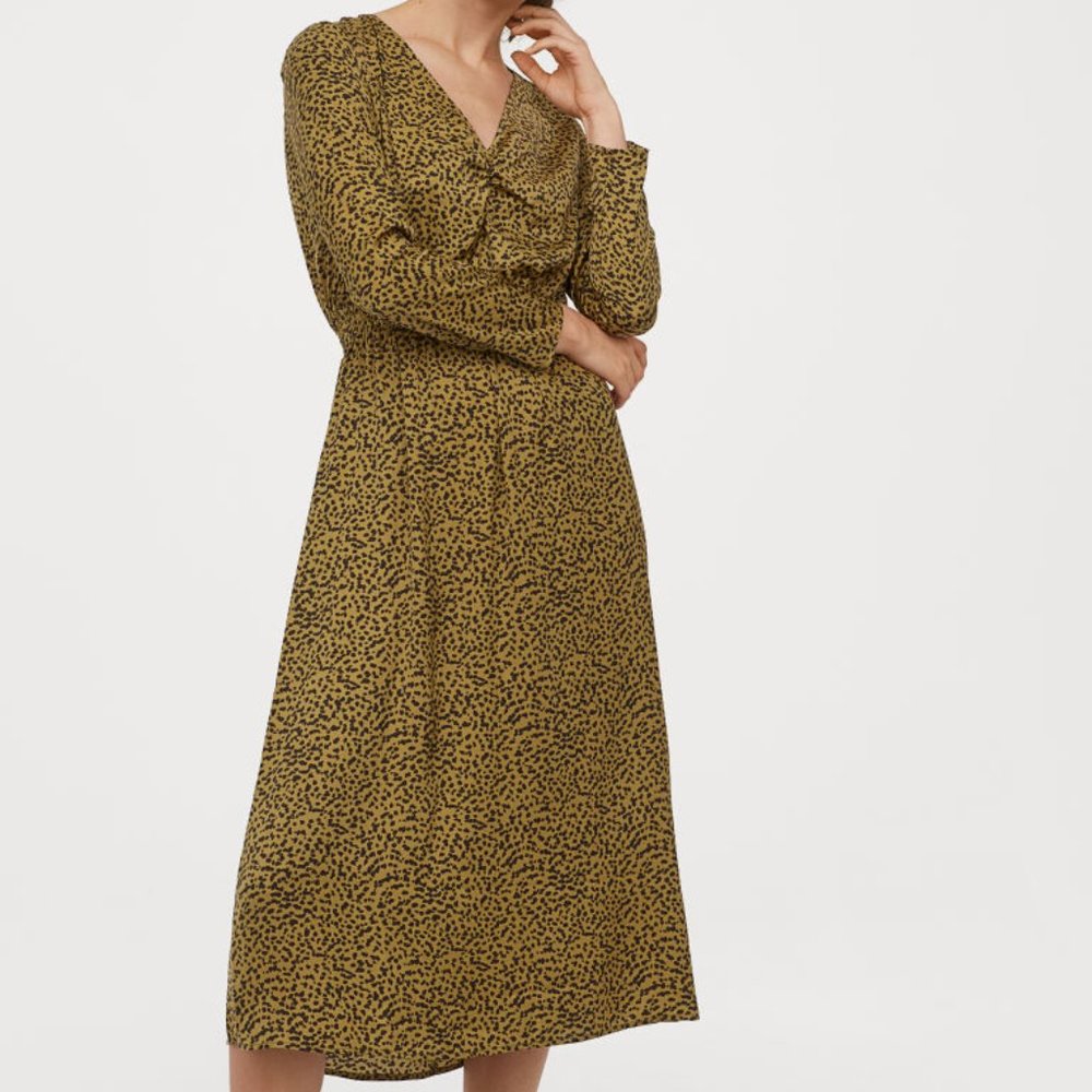 NWT H&M patterned satin midi dress XS